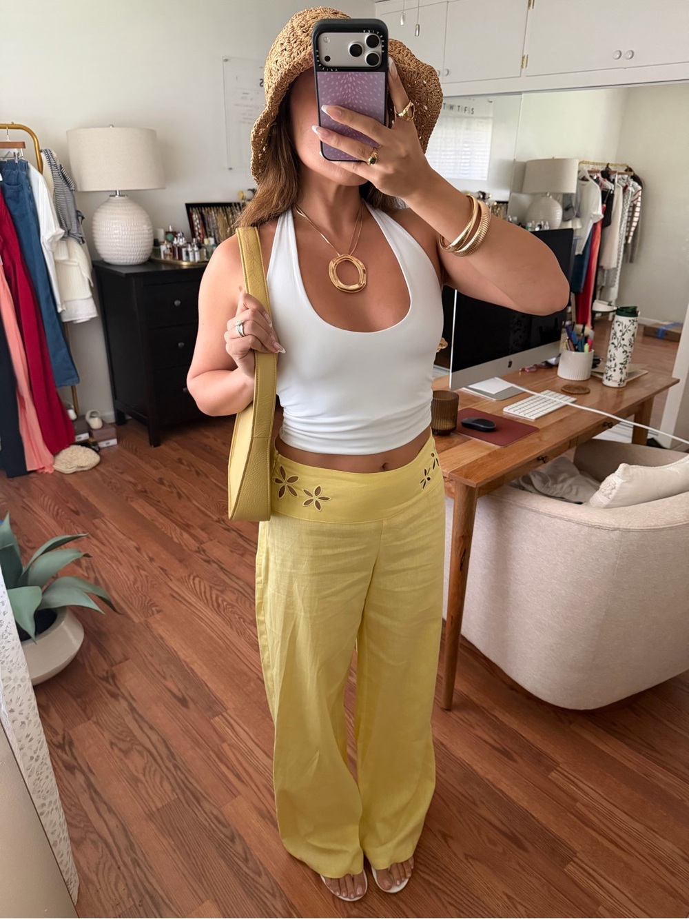 Alamara Yellow Floral Detail Wide Leg Pants - Picture 7 of 7